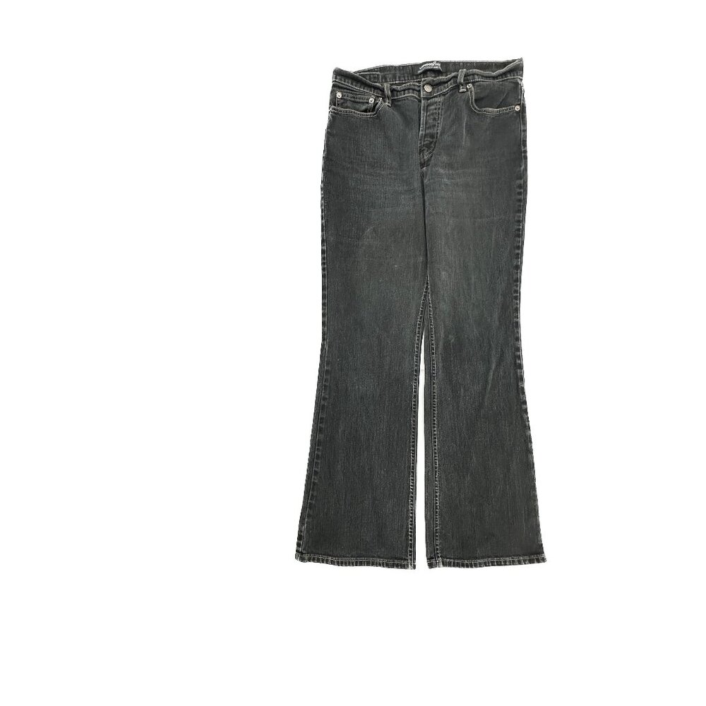 London jeans Bootcut Button Fly‎ Women's size 8 Black Denim Jeans
